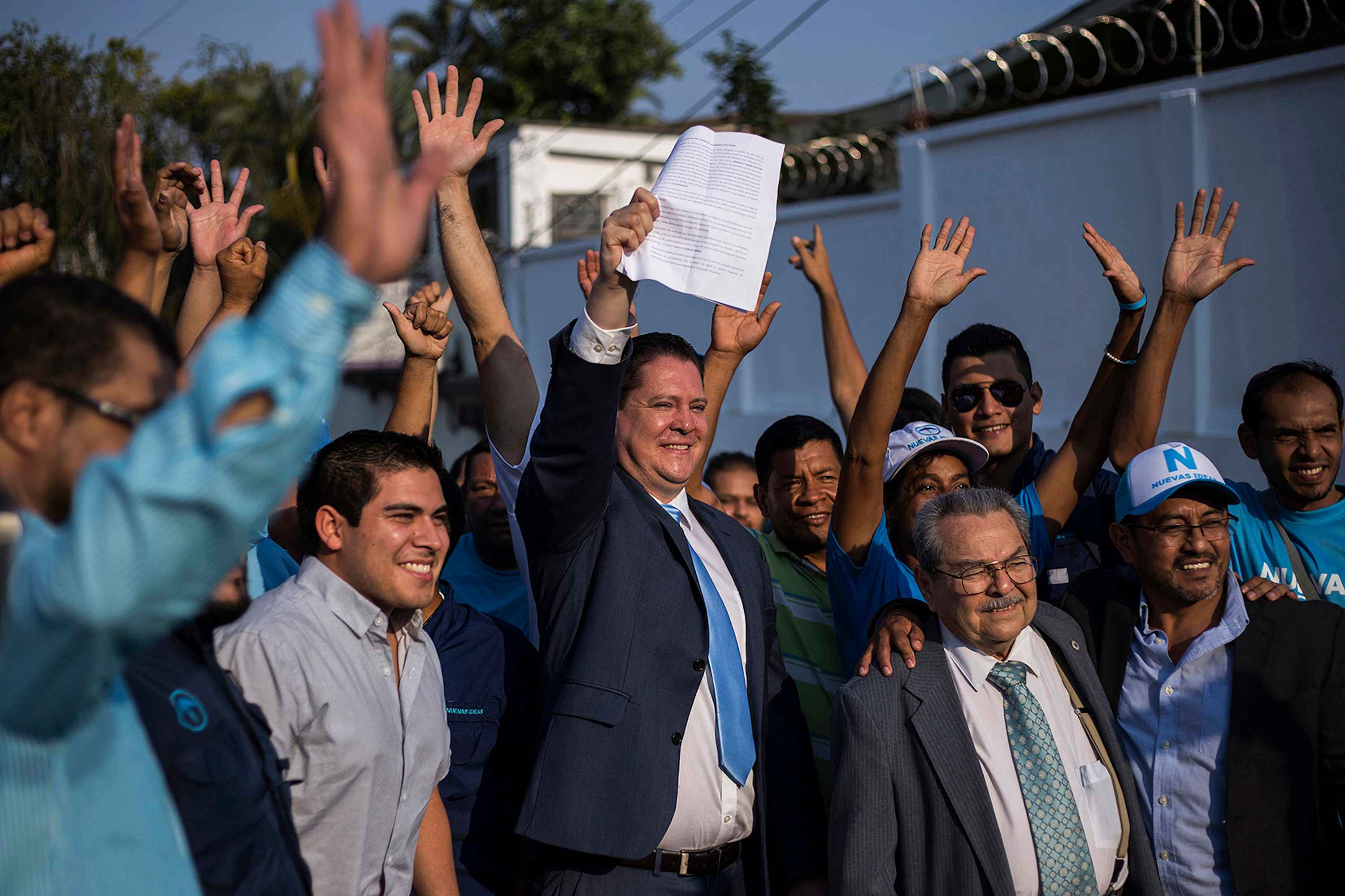 Federico Anliker, the first secretary of Nuevas Ideas, after the party formally enrolled with the Supreme Electoral Tribunal on Apr. 4, 2018. Photo: Víctor Peña/El Faro