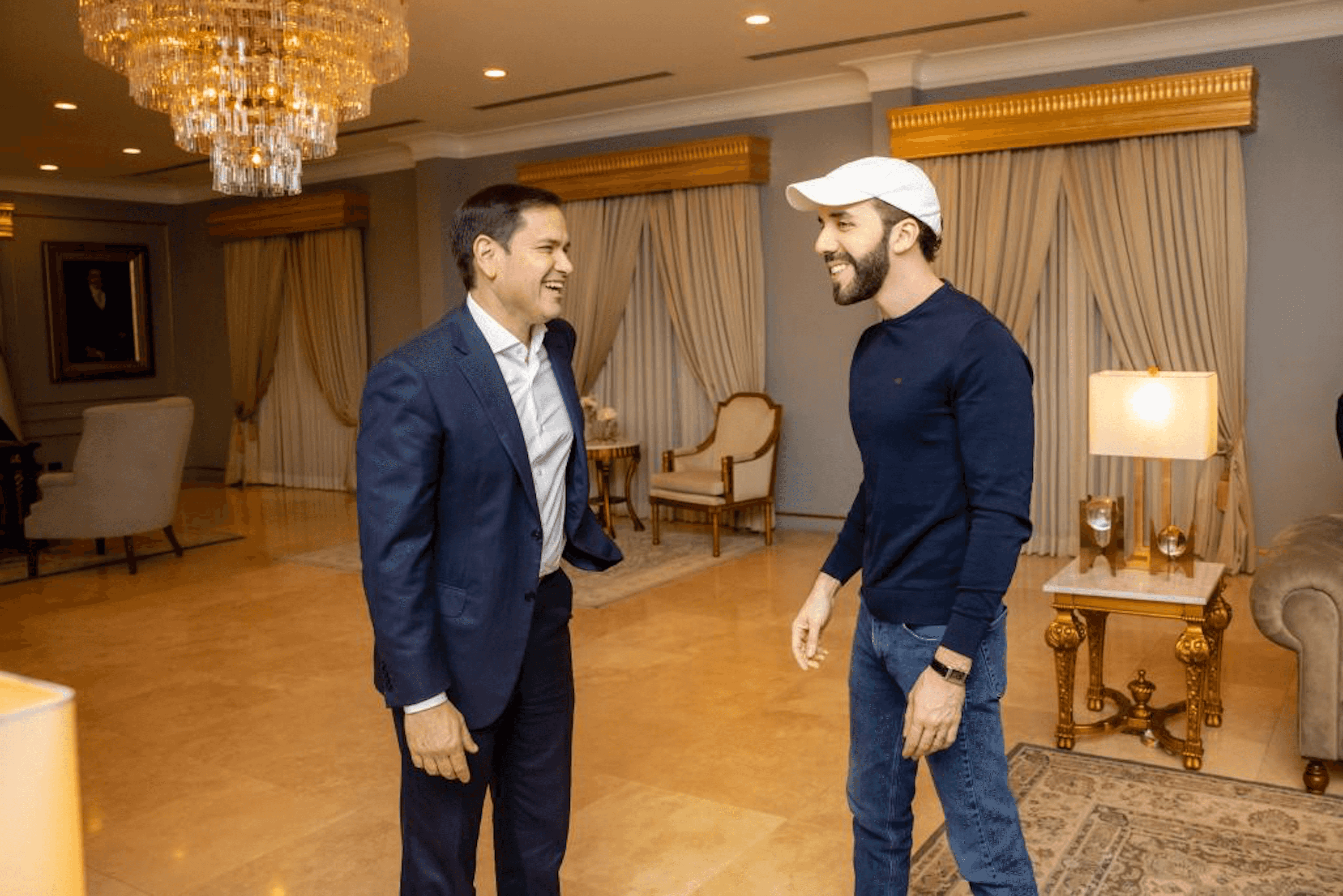 Florida Senator Marco Rubio, an influential Republican on the Foreign Affairs Committee, meets with Salvadoran President Nayib Bukele in San Salvador on Mar. 31, 2023. Photo: Senator Rubio's Office.