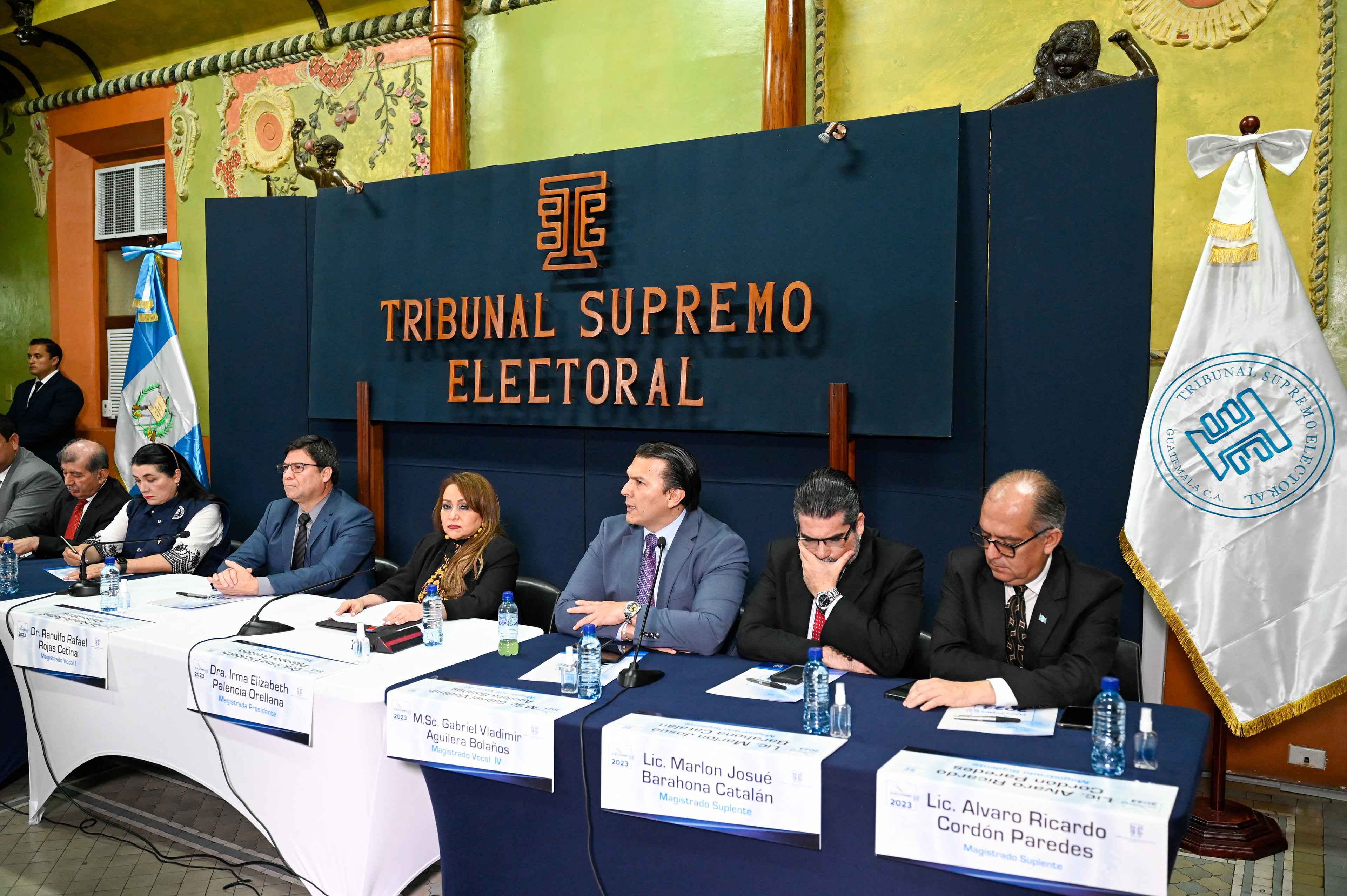 On Aug. 28, 2023, three hours after the Citizen Registrar of Guatemala's Supreme Electoral Tribunal provisionally suspended the Semilla party, the magistrates of the same electoral authority certified the August 20 victory of Bernardo Arévalo and Karin Herrera. Photo Johan Ordónez/AFP
