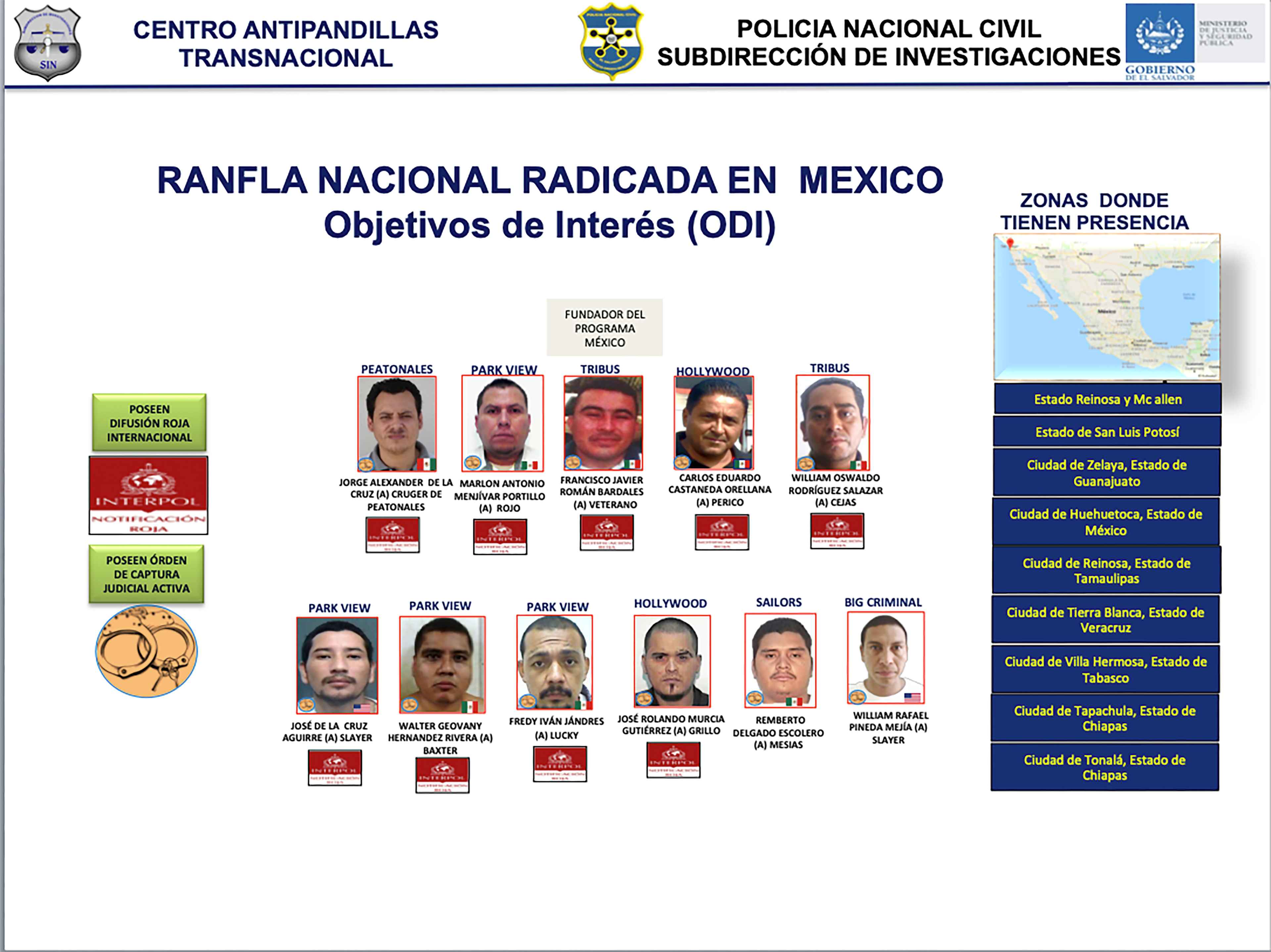 Document from the El Salvador-based Transnational Anti-Gang Center profiling MS-13 ranfleros based in Mexico.